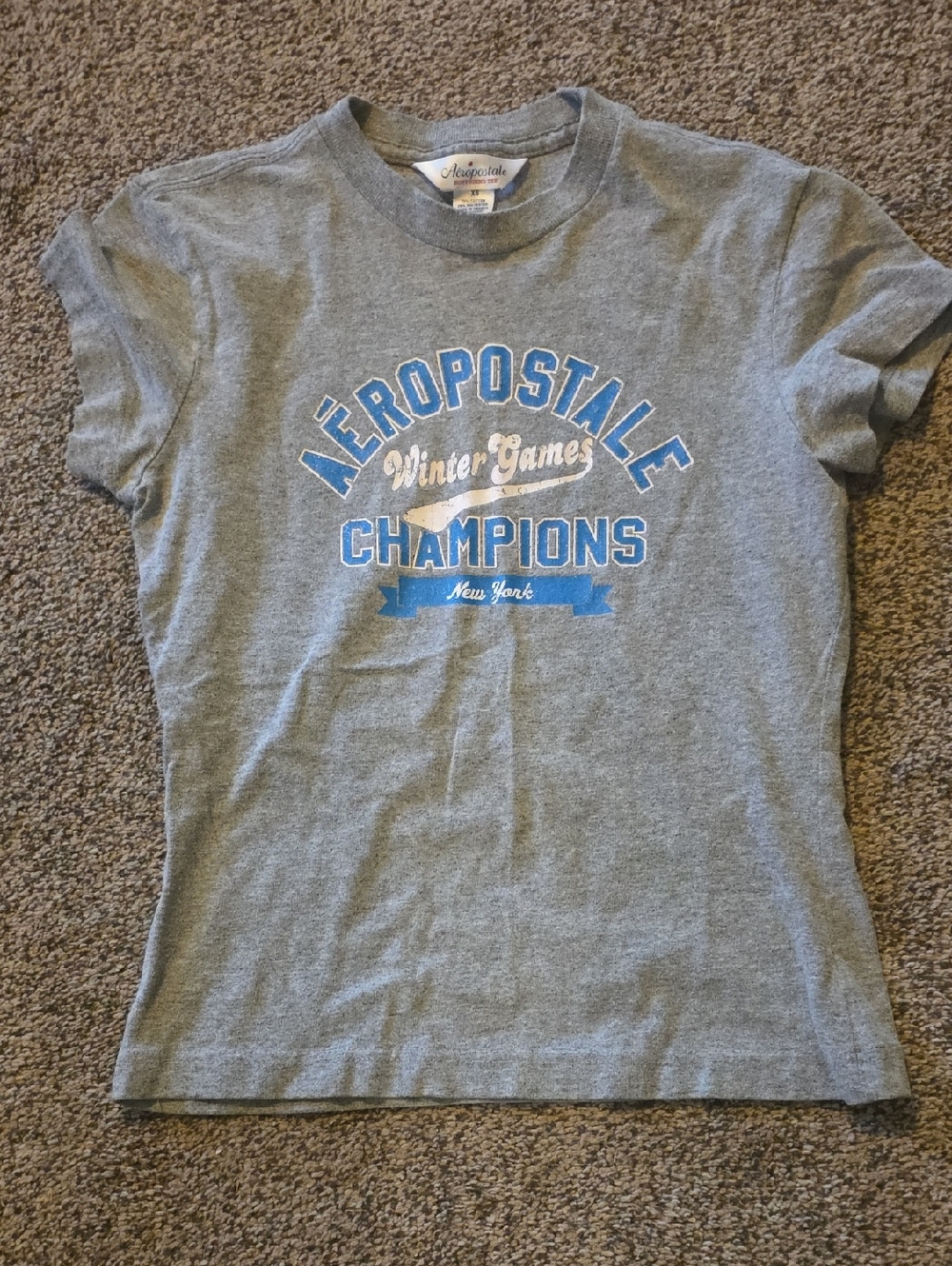 Aeropostale Gray Tee with Blue Winter Games Graphic
